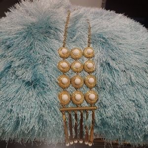 Trina Turk ivory and gold costume necklace